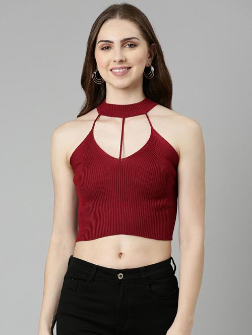 women's crop halter neck top - 19948368 - Standard Image - 0