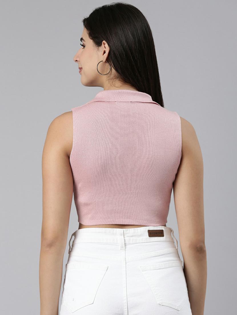 women's crop collared top - 19948397 - Standard Image - 2