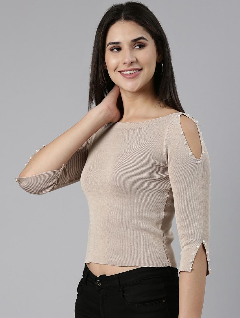 women's straight boat neck top - 19948505 - Standard Image - 2