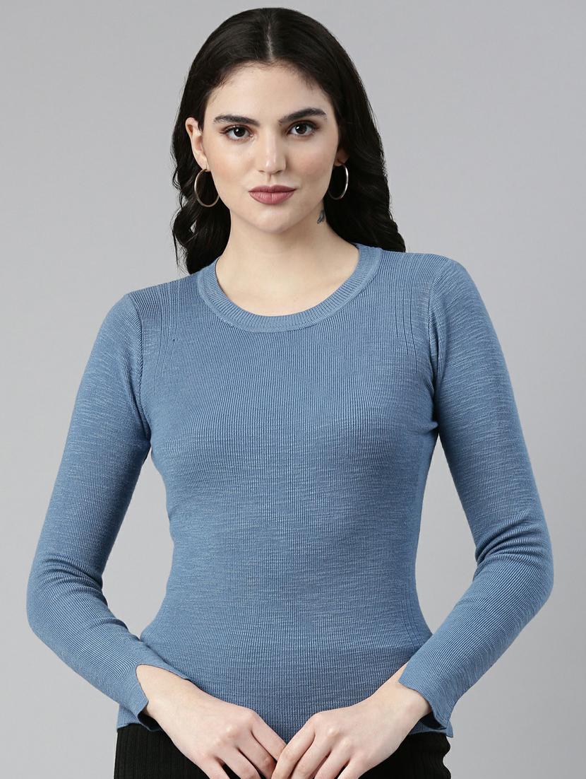 round neck solid regular top - 19948543 -  Zoom Image - 0