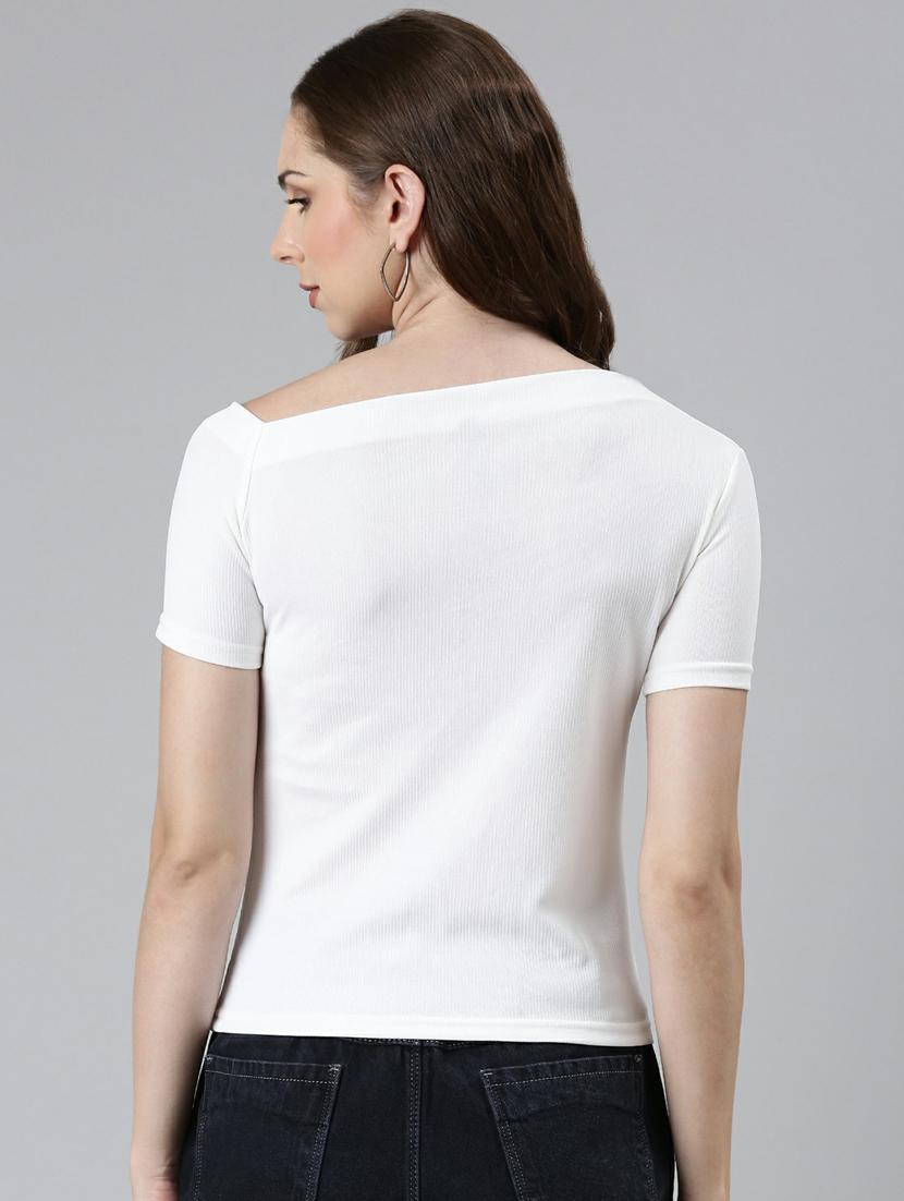 women's straight boat neck top - 19948595 - Standard Image - 2