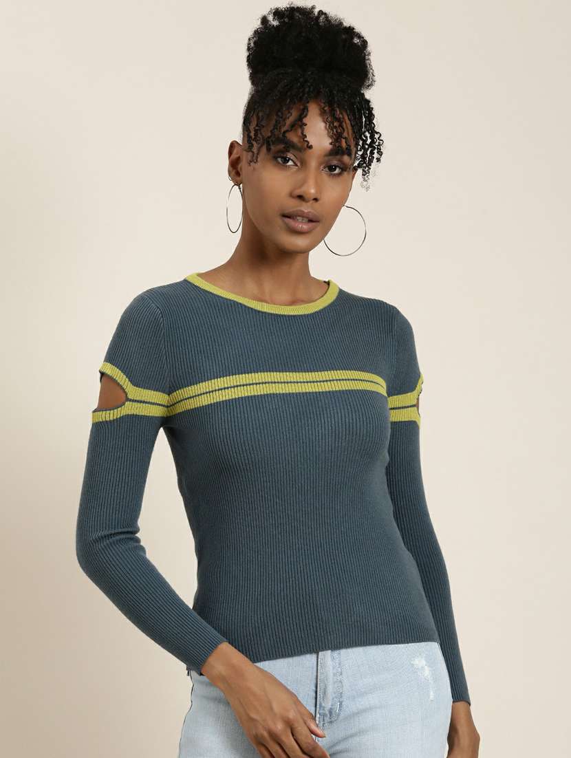 women's straight round neck top