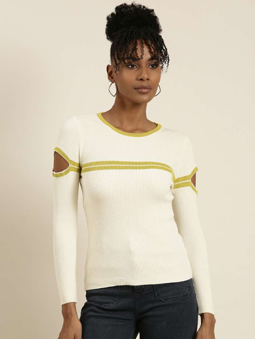 women's straight round neck top