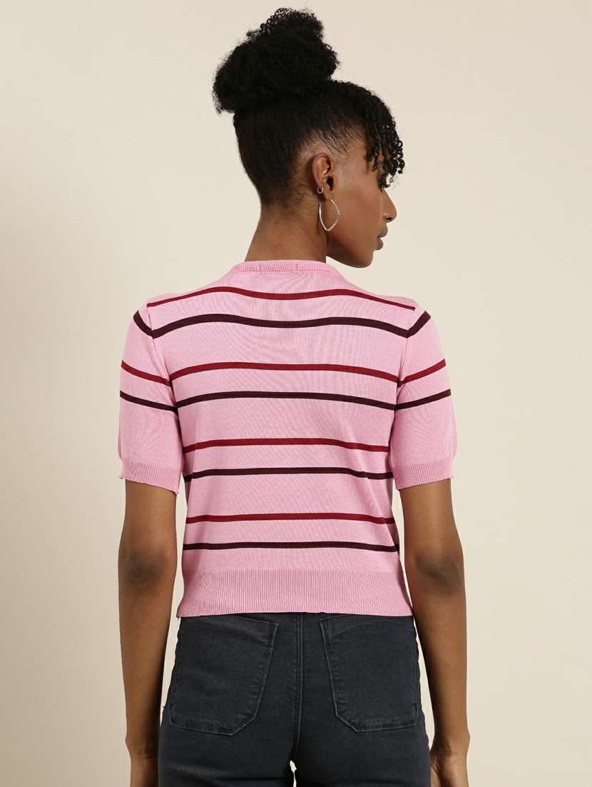 women's straight round neck top - 19948624 - Standard Image - 2