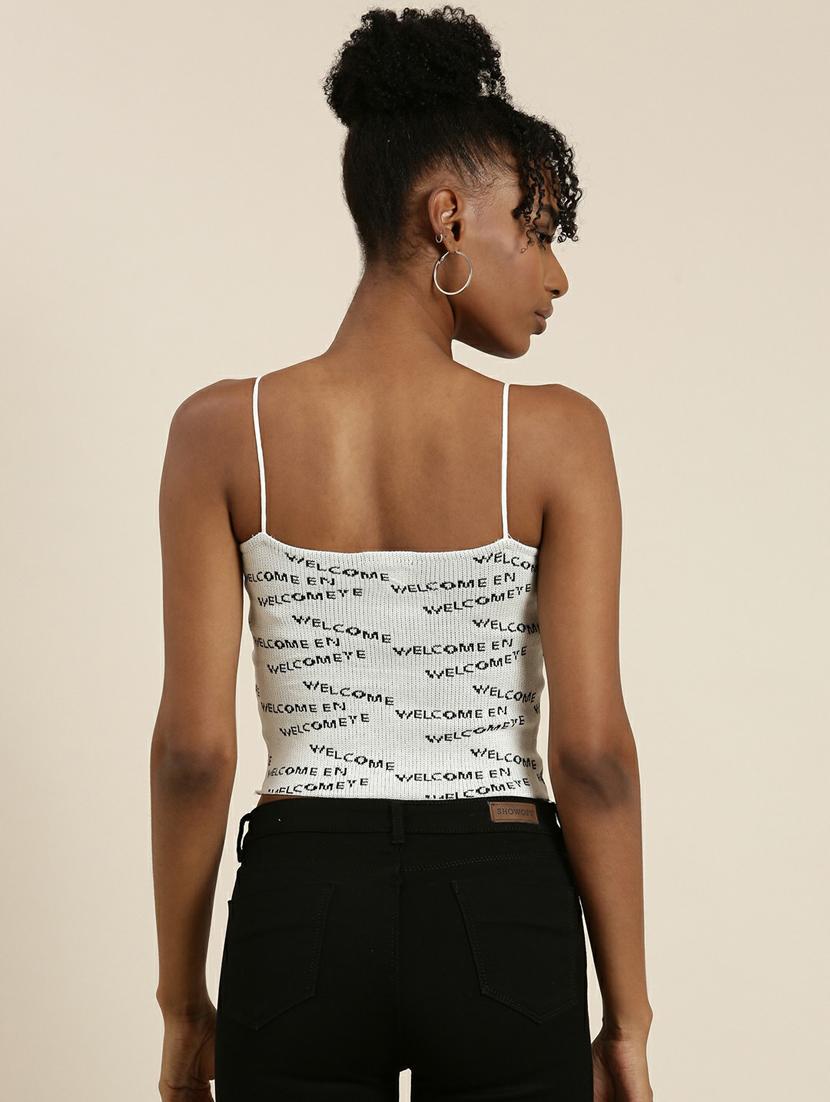 women's crop shoulder strap top - 19948634 - Standard Image - 2