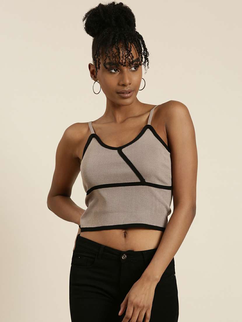 grey acrylic camisole top