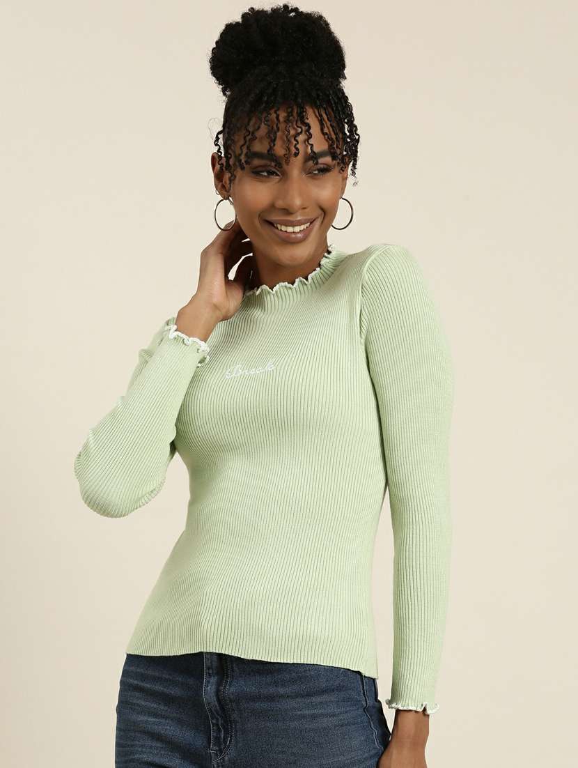 women's straight mock neck top