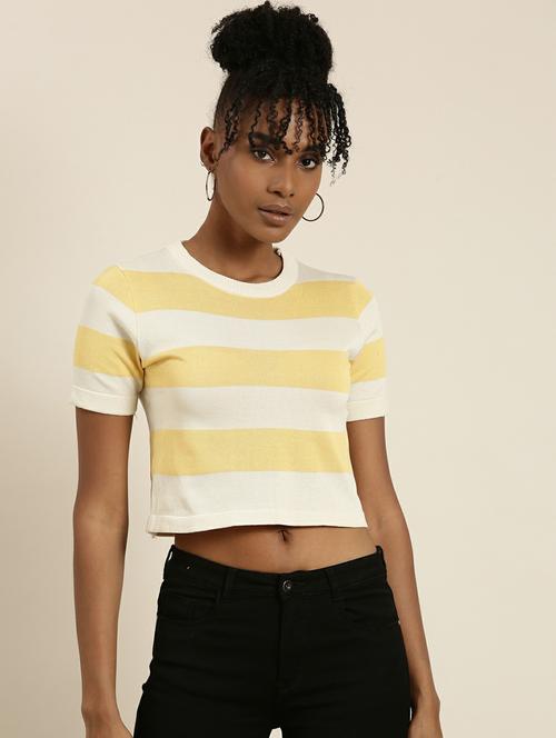 women's crop round neck top - 19948656 -  Standard Image - 0