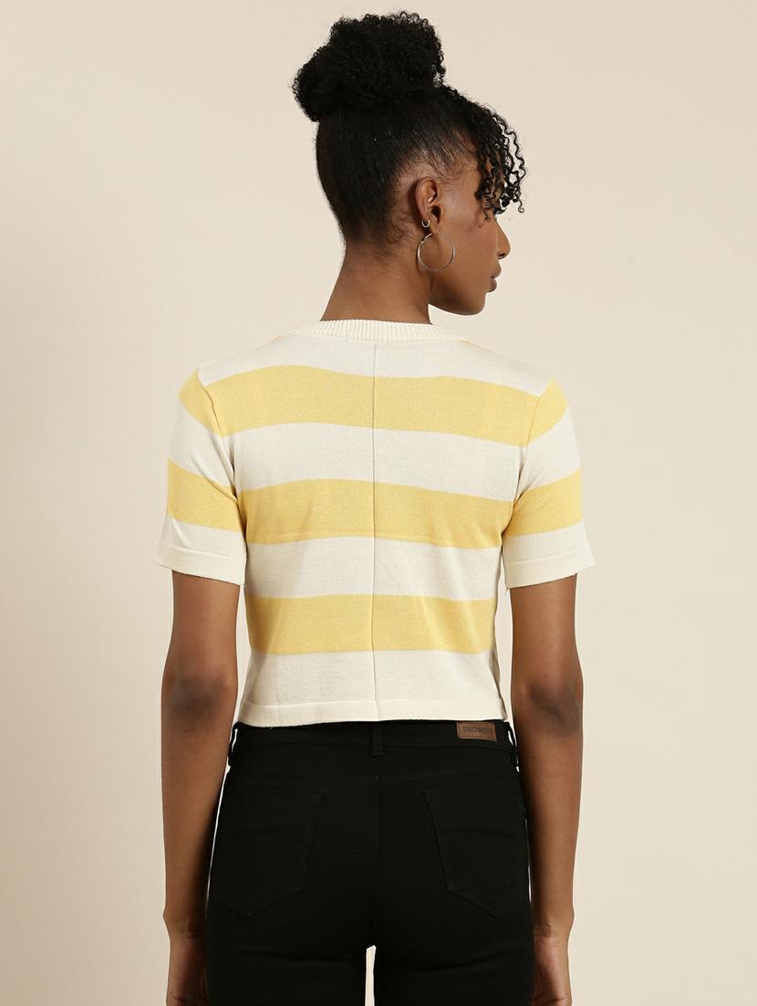 women's crop round neck top - 19948656 - Standard Image - 2