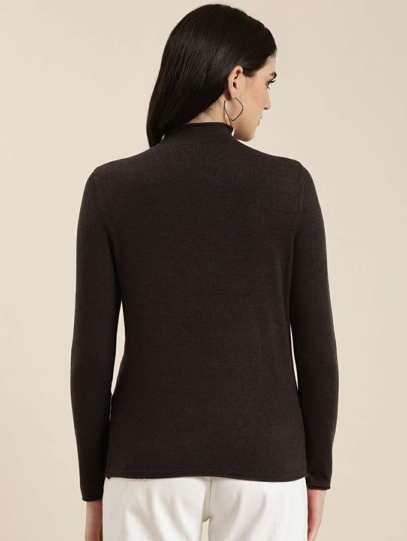 women's straight high neck top - 19948675 - Standard Image - 2