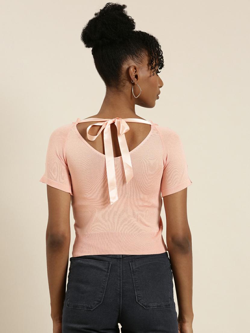 women's crop v neck top - 19948681 - Standard Image - 2