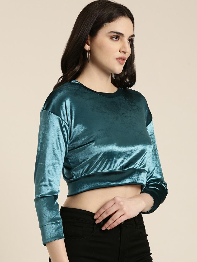 blue polyester blouson top - 19948688 - Standard Image - 2
