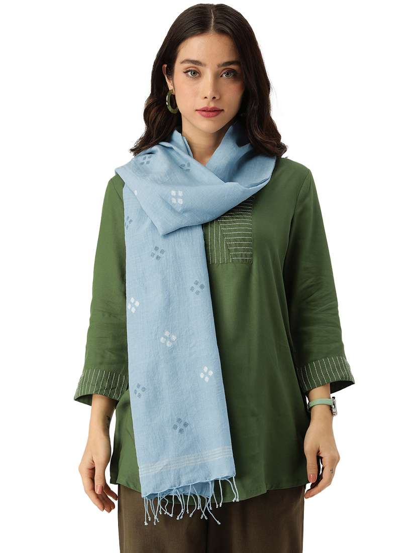 blue cotton scarf