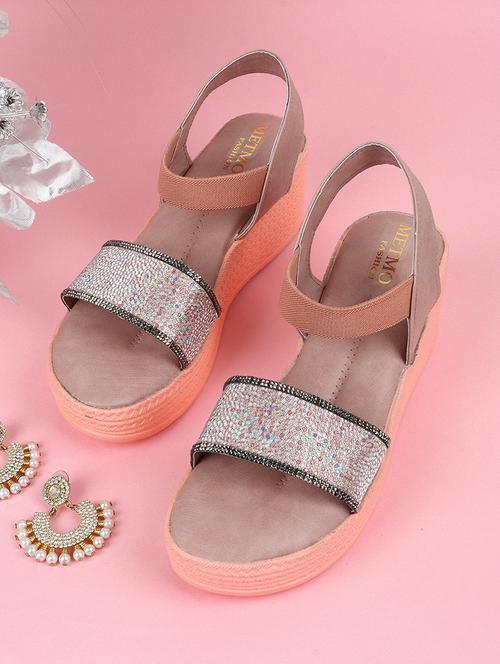 multi colored ankle strap wedge - 19948965 -  Standard Image - 0