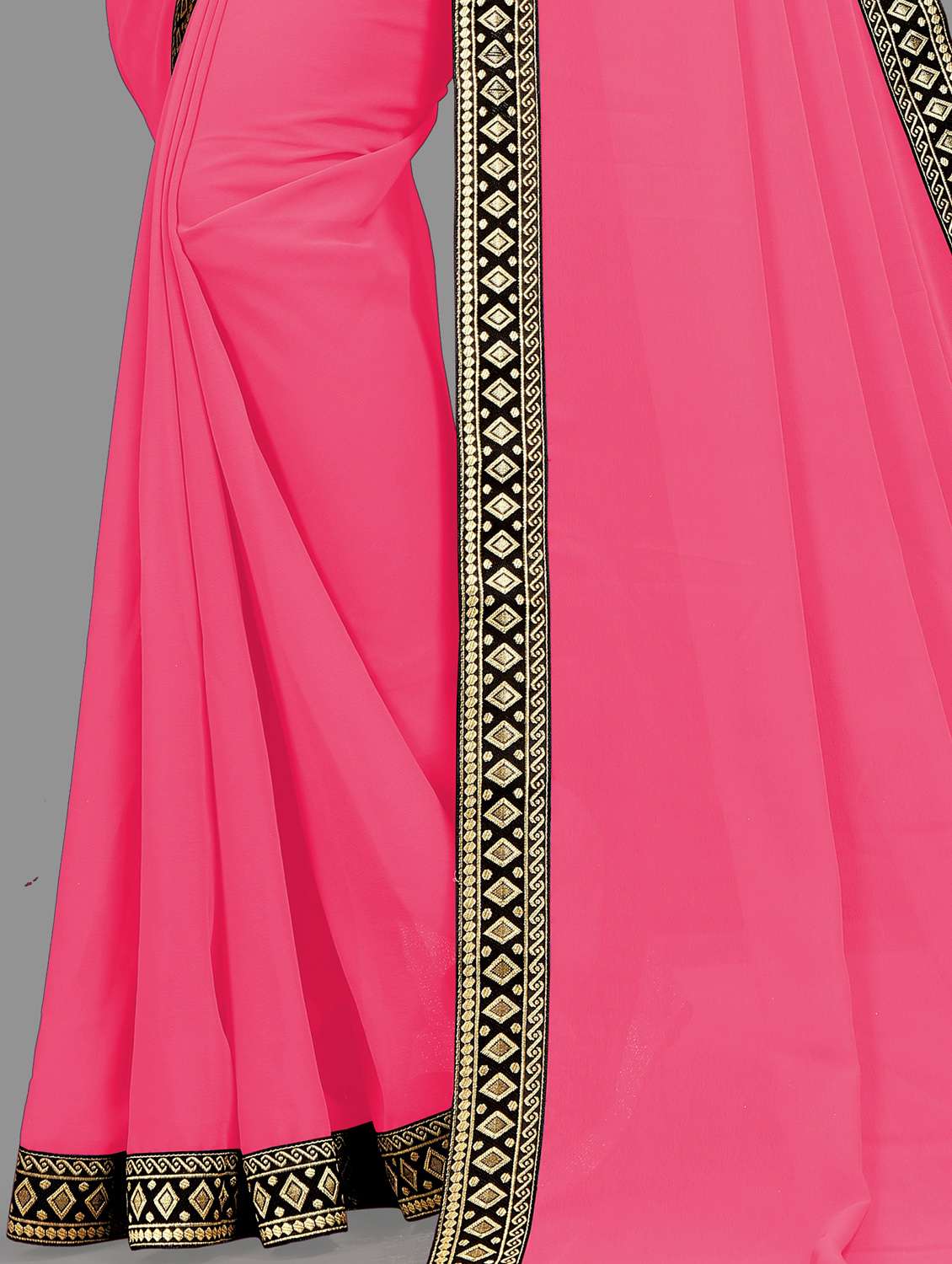 women's solid with work pink colored saree with blouse - 19949193 -  Standard Image - 2