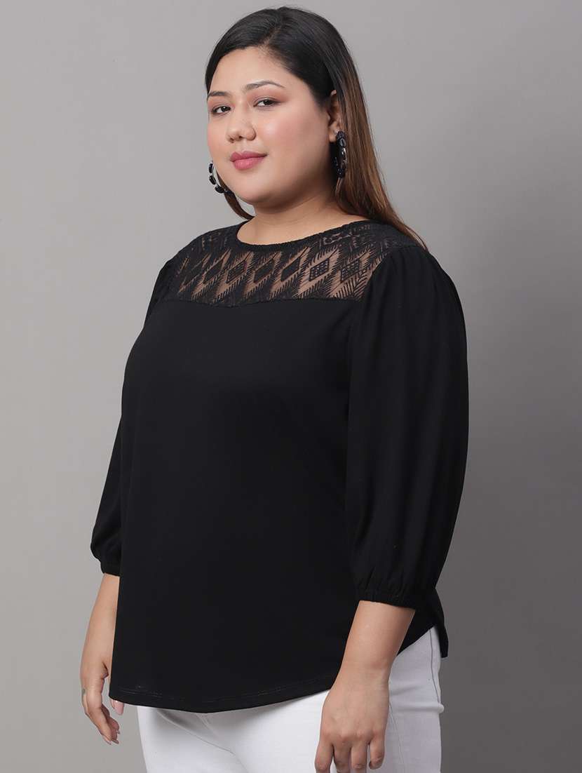 women's straight round neck top - 19950588 -  Standard Image - 2