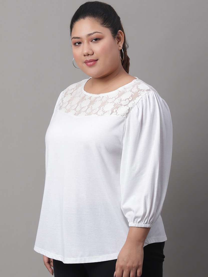 women's straight round neck top - 19950599 -  Standard Image - 2