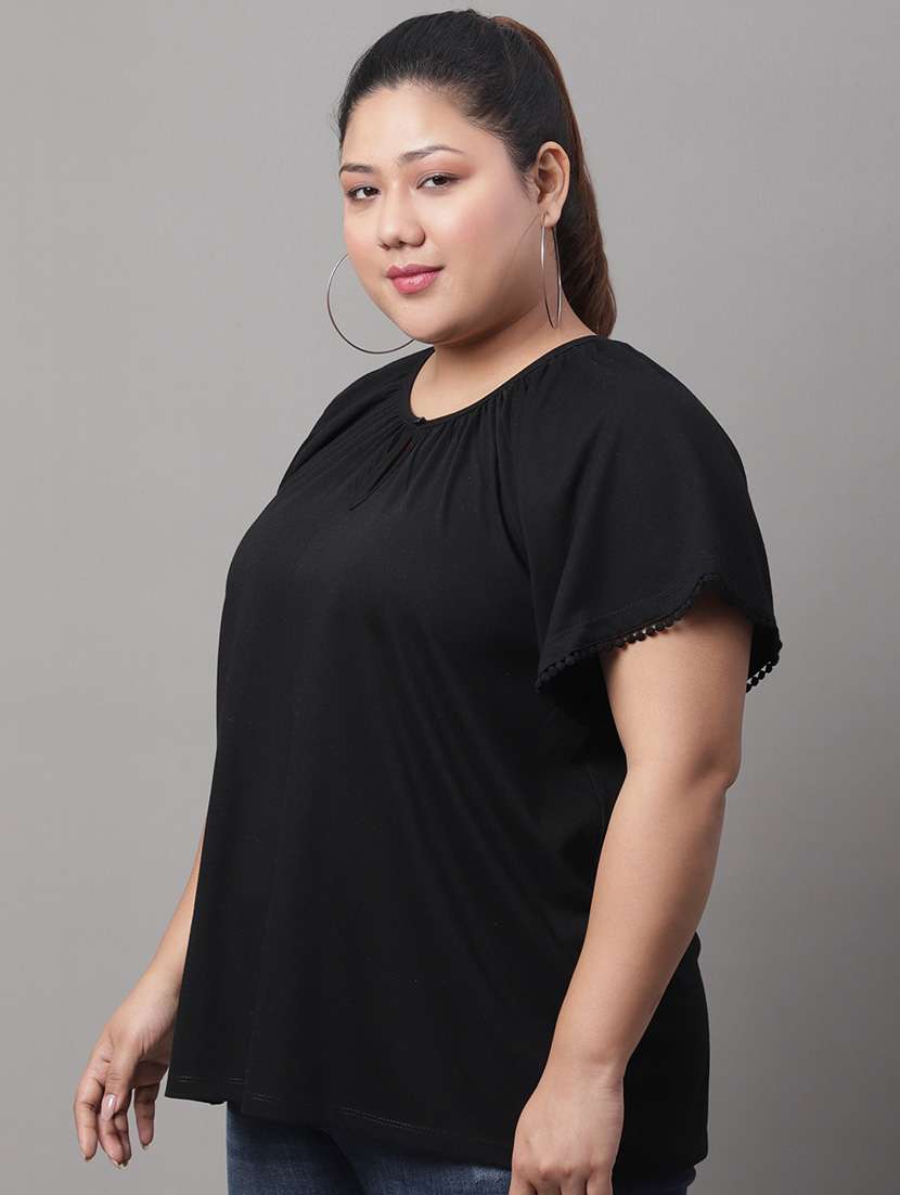women's straight round neck top - 19950608 -  Standard Image - 2