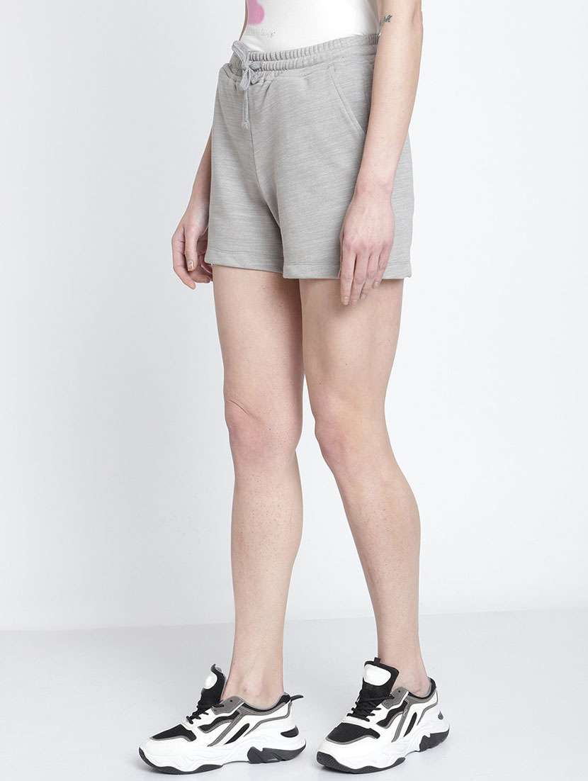 drawstring waist solid regular shorts - 19950656 -  Standard Image - 2
