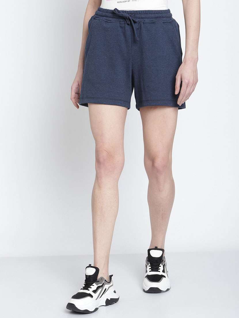 drawstring waist solid regular shorts