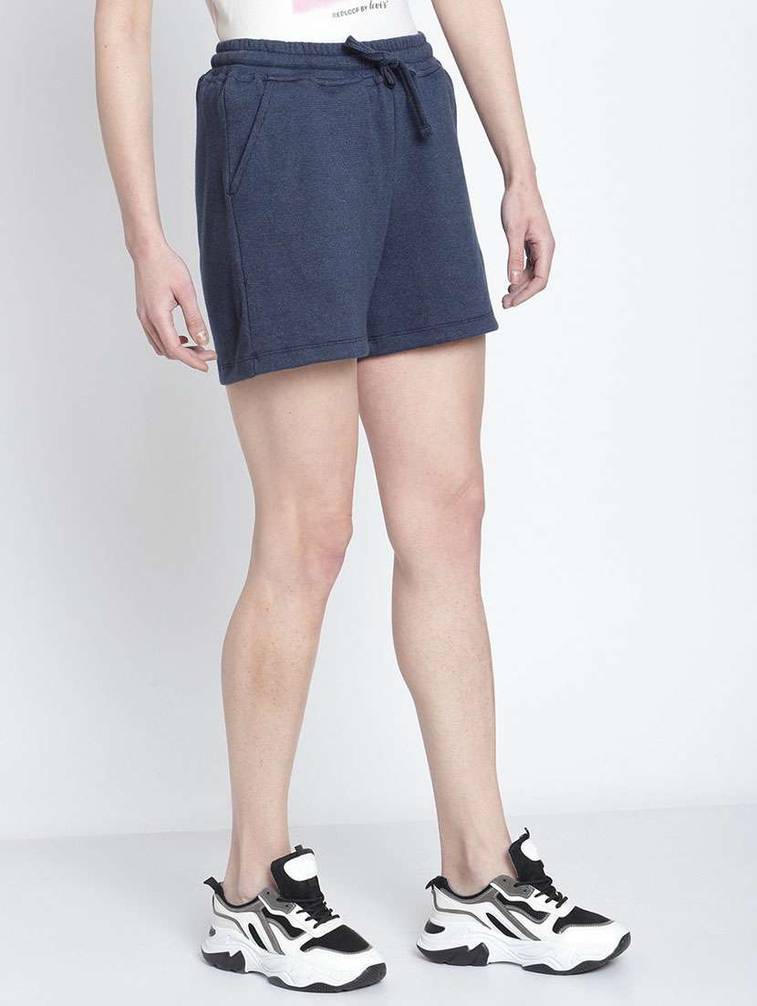 drawstring waist solid regular shorts - 19950661 -  Standard Image - 2