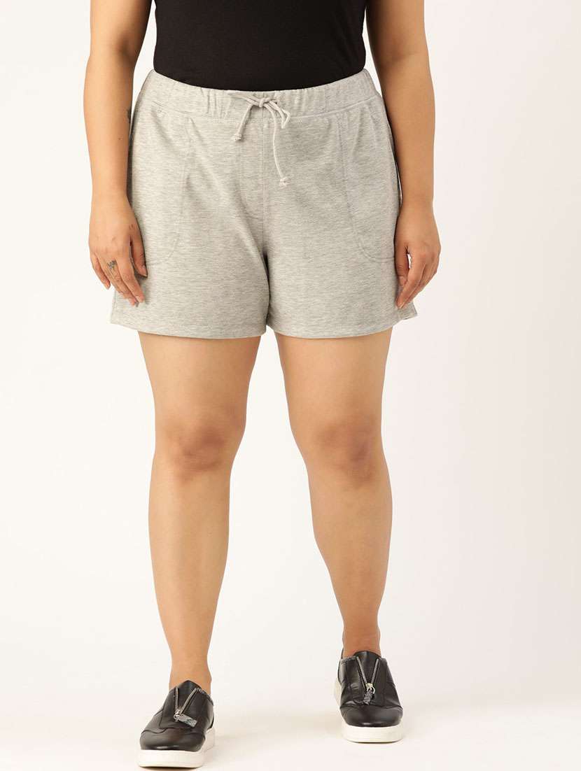 mid rise solid regular shorts