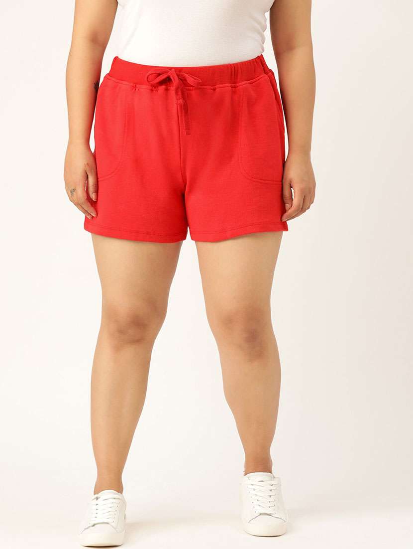 mid rise solid regular shorts