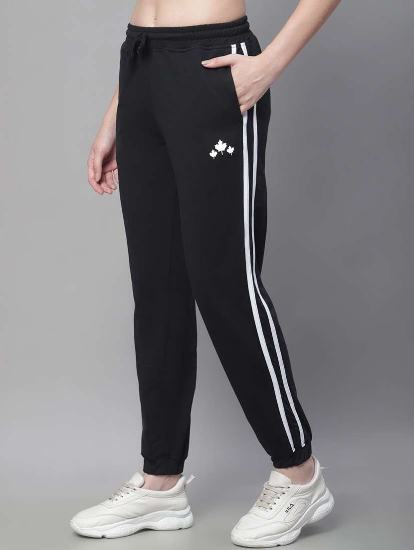 black cotton blend track pants - 19950738 -  Standard Image - 2