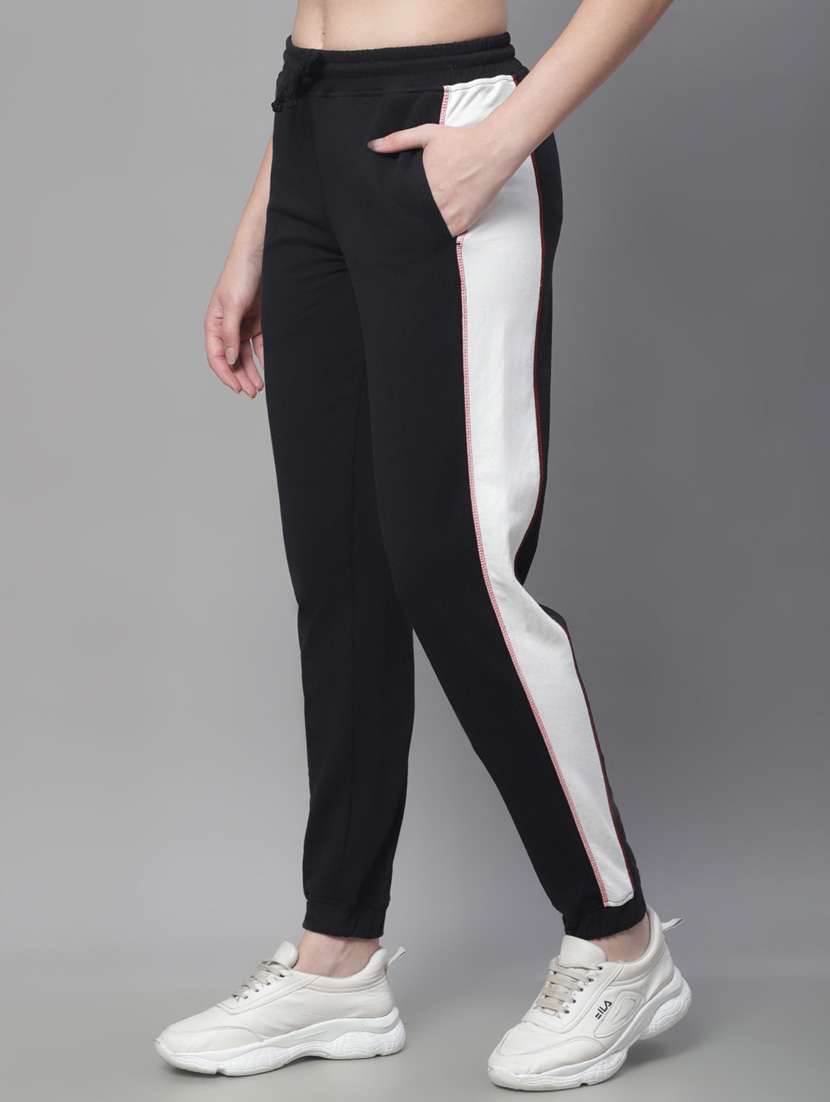 black cotton blend track pants - 19950743 -  Standard Image - 2