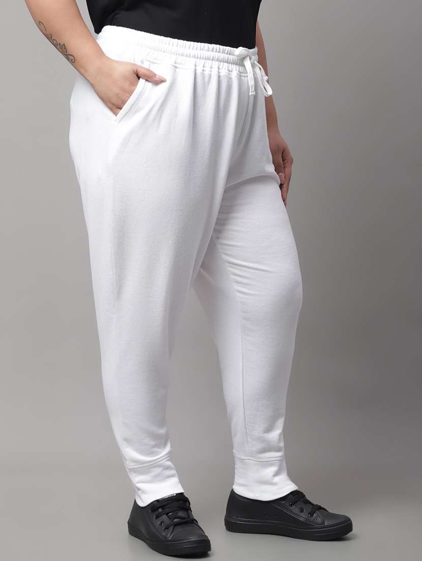 white cotton track pants - 19950755 -  Standard Image - 2