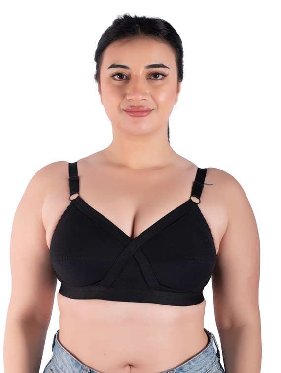 black cotton tshirt bra