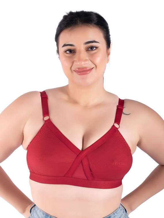 pink cotton minimizer bra