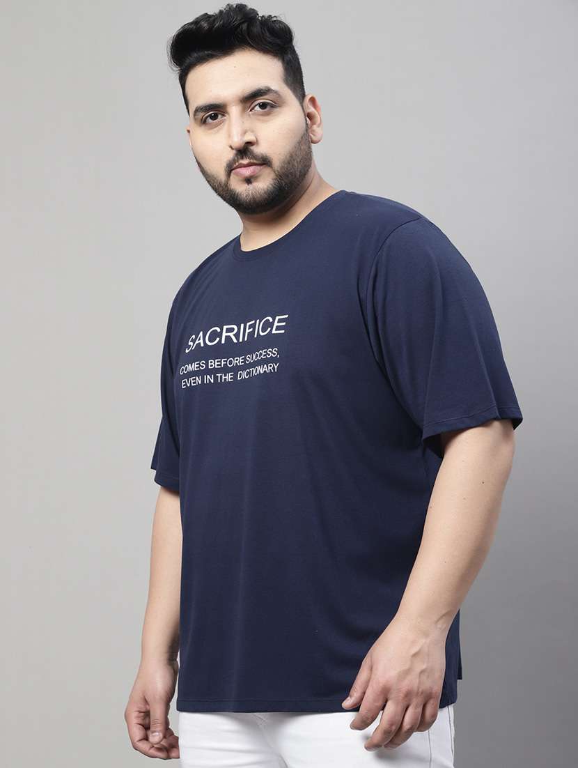 men chest print plus size t-shirt - 19950813 -  Standard Image - 2