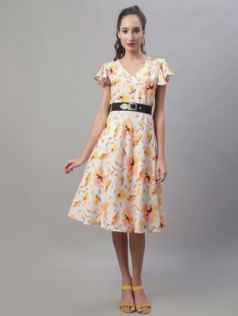 women's fit & flare floral dress - 19950829 - Zoom Image - 0