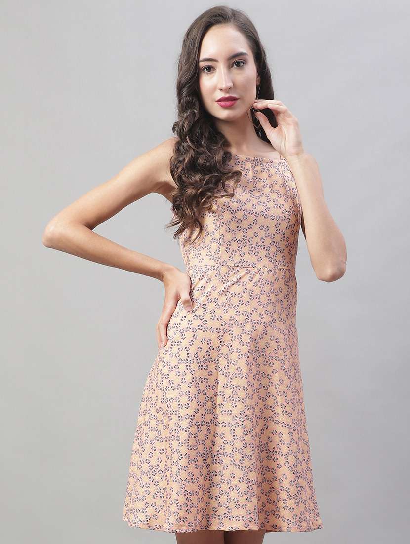 women's micro print dress - 19950837 - Standard Image - 2