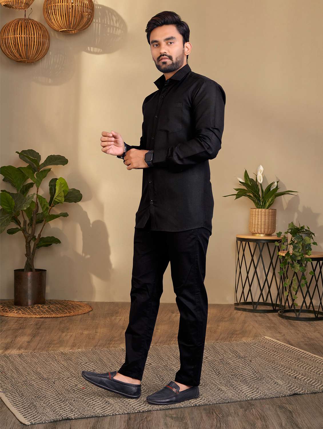 mens solid casual shirt - 19950916 -  Standard Image - 2