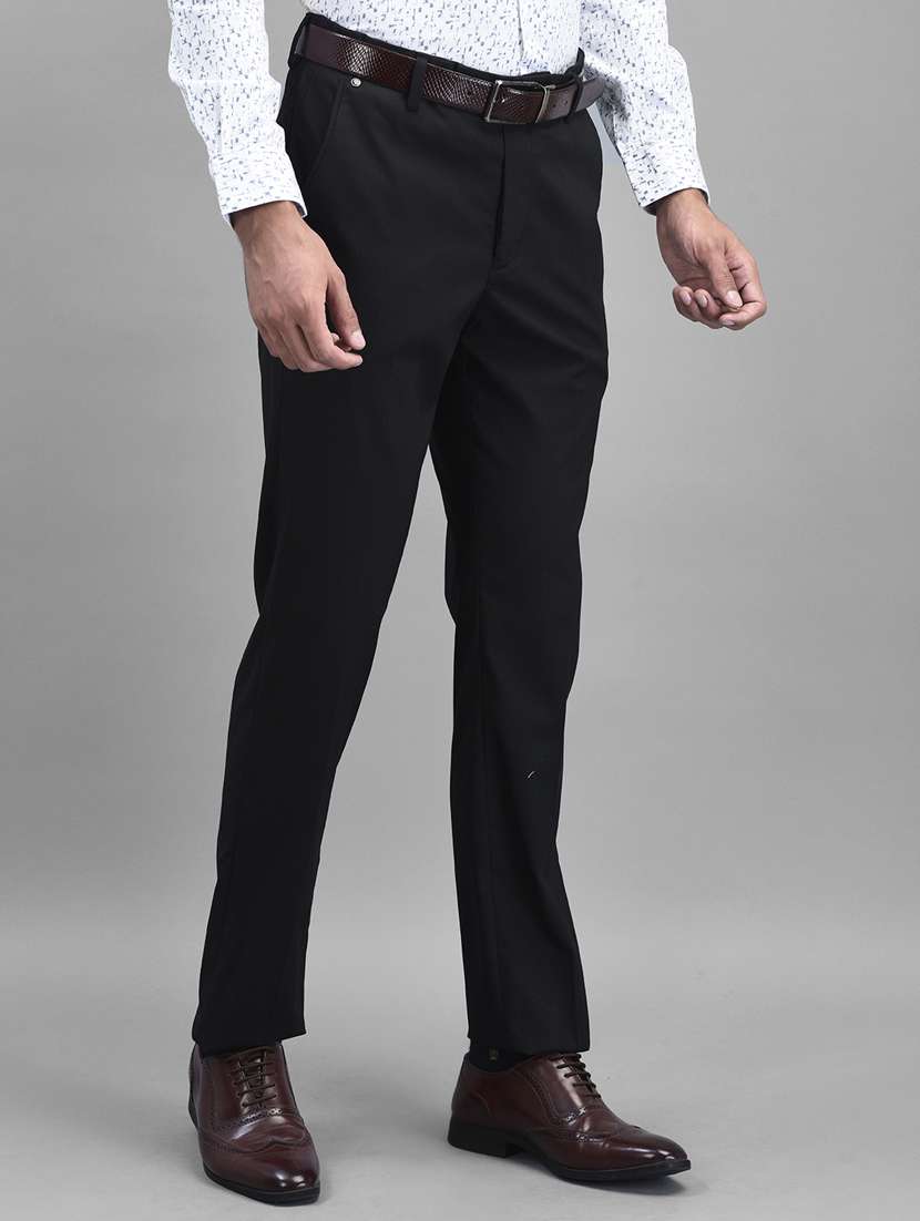 men's solid flat front formal trouser - 19950922 -  Standard Image - 2