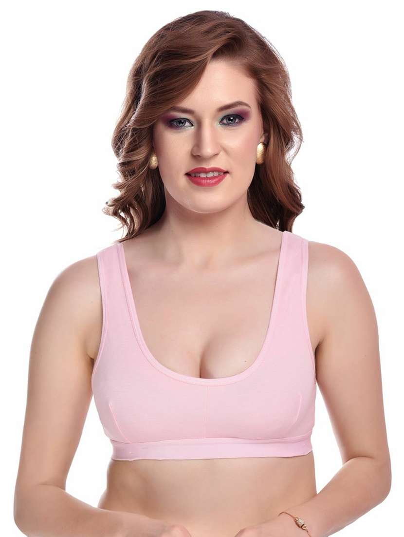 pink cotton sports bra