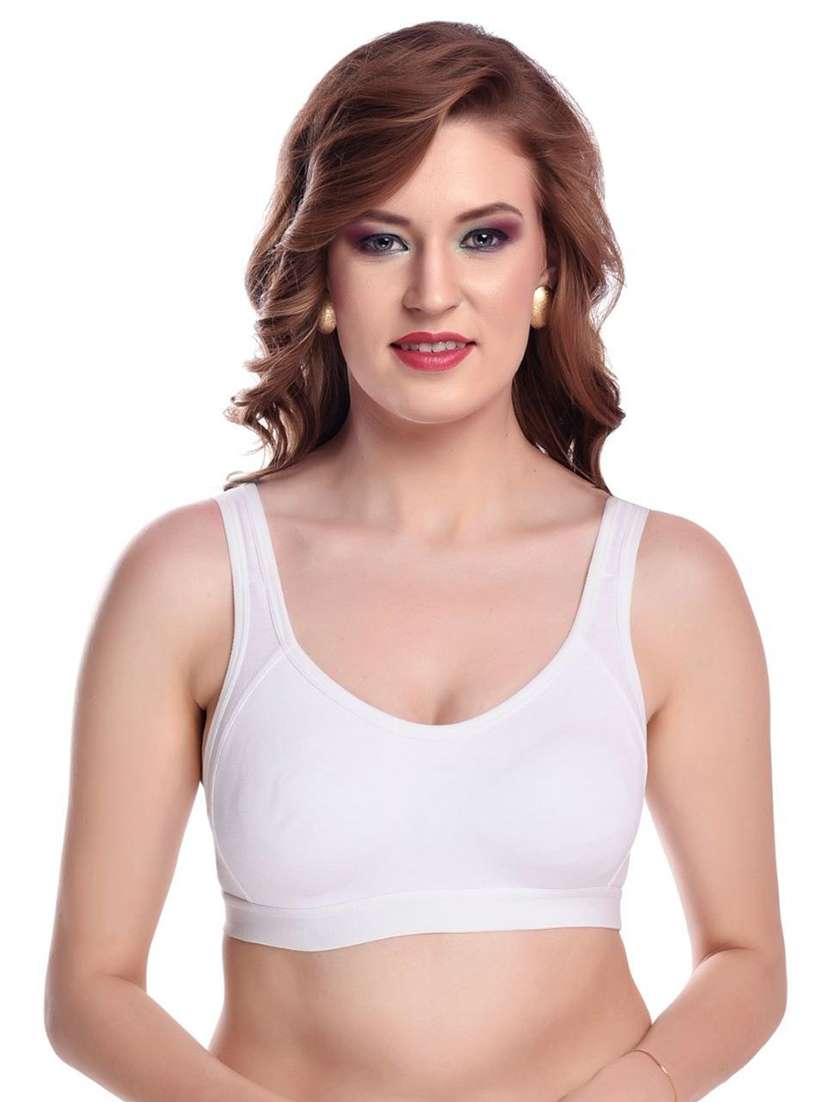 white cotton sports bra