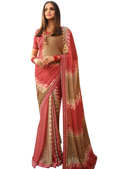 women's printed multi colored saree with blouse - 19954088 -  Standard Image - 0