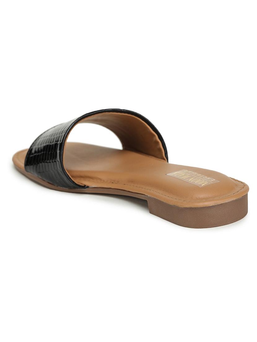 black synthetic slip on sandal - 19954553 - Standard Image - 2
