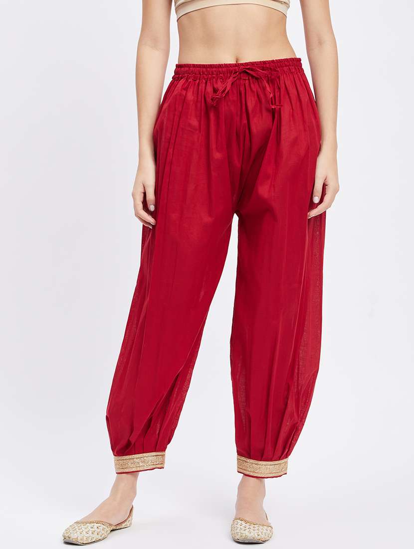 red cotton regular salwars