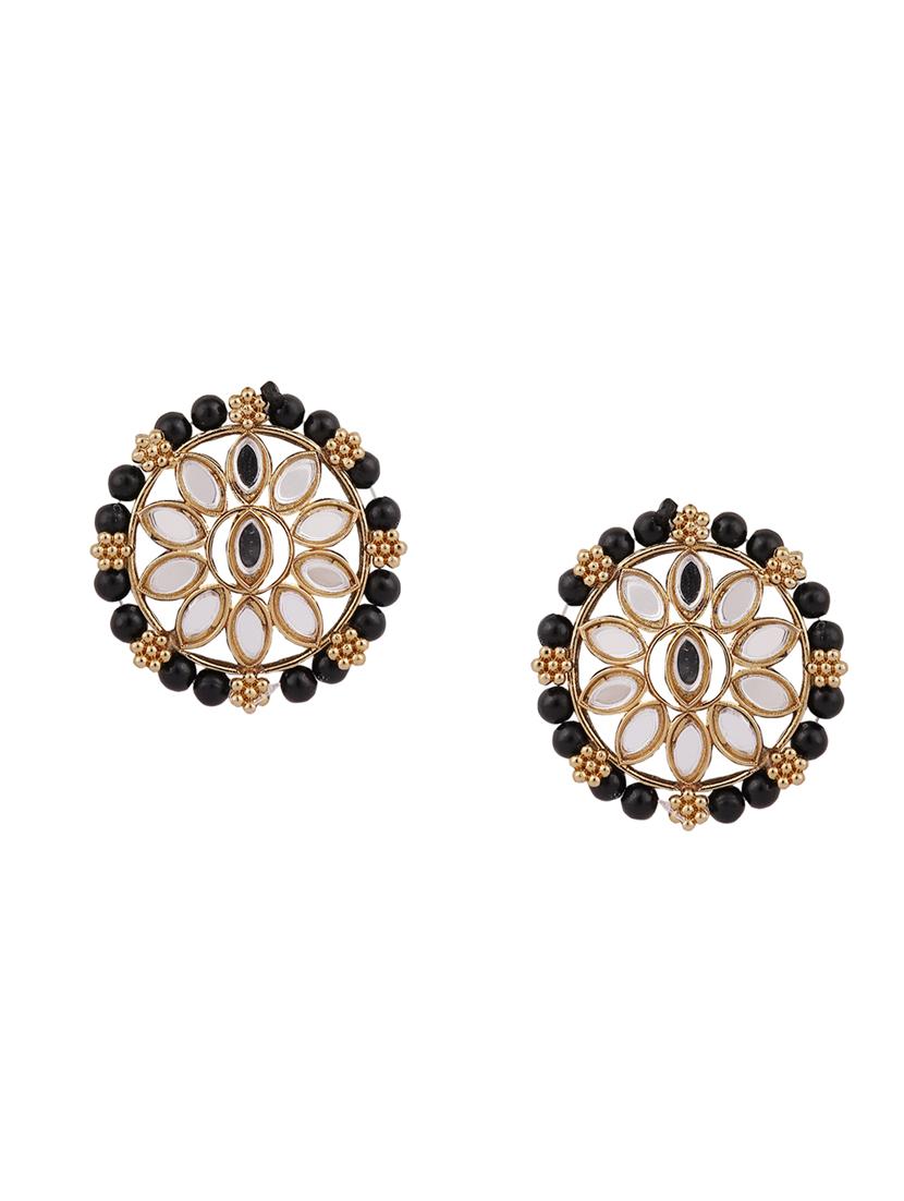 black gold plated necklace and earring combo - 19955248 - Standard Image - 2