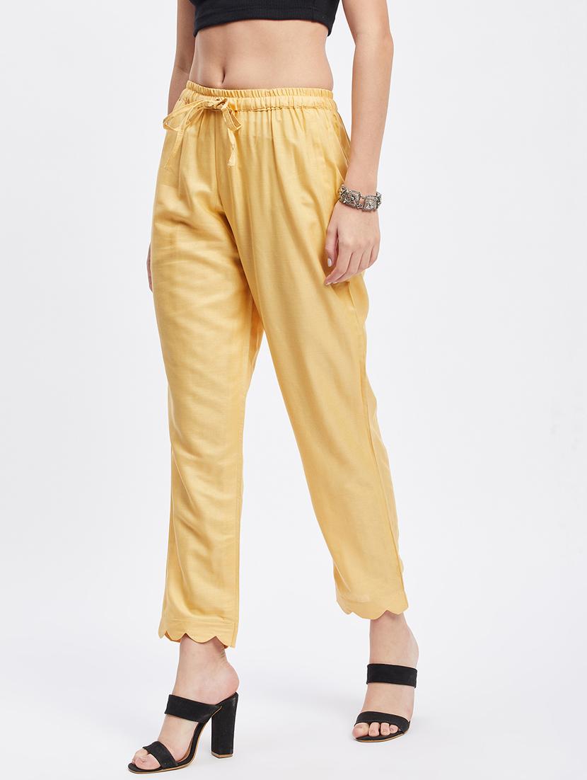 beige solid straight palazzo - 19955286 - Standard Image - 2
