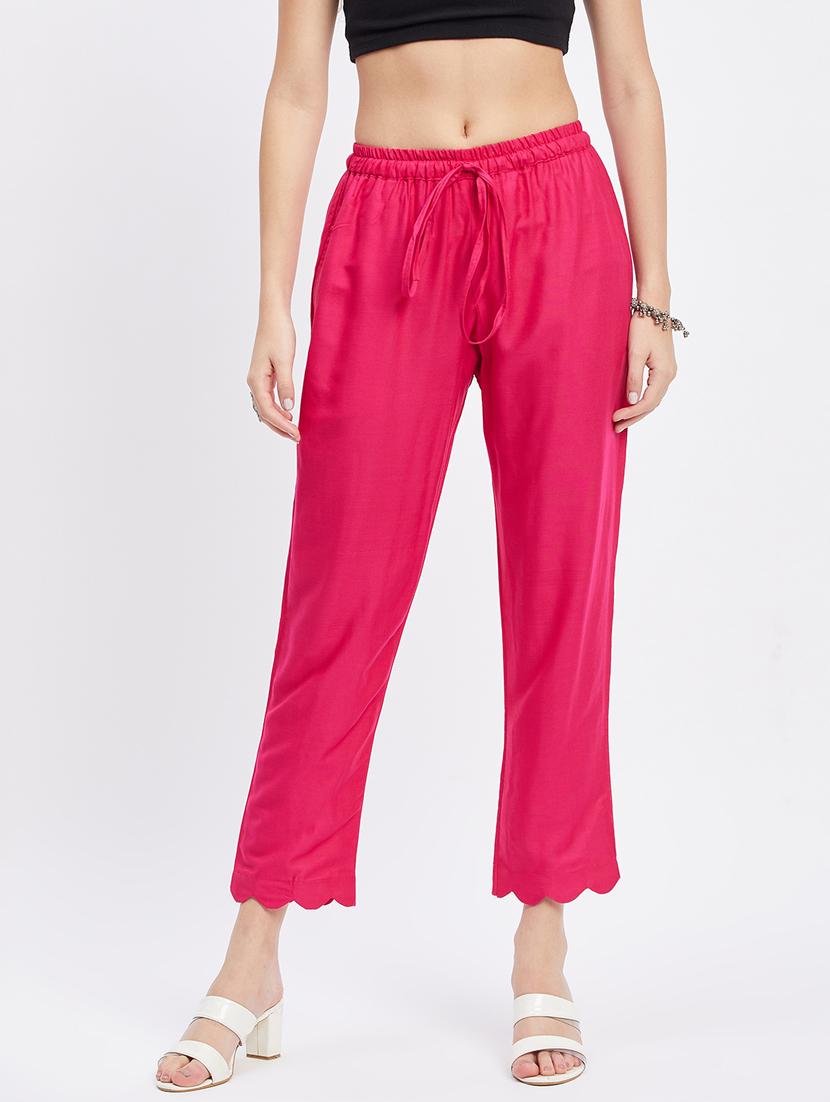 pink solids straight palazzo - 19955290 -  Zoom Image - 0