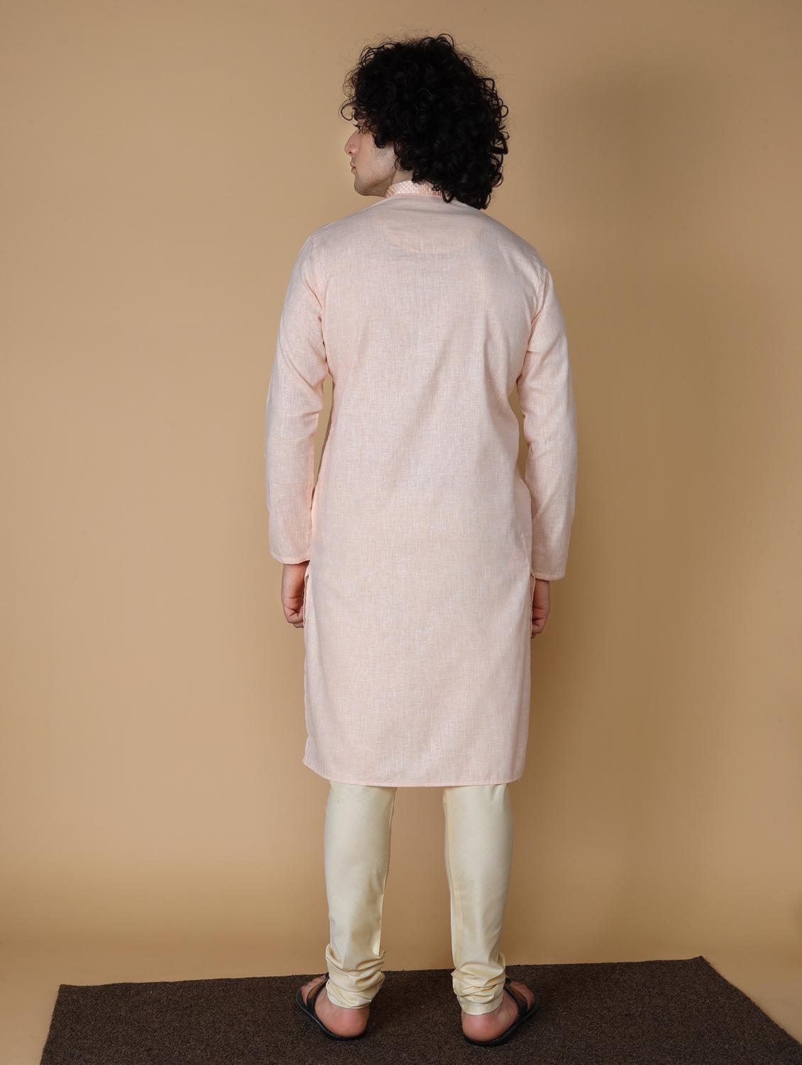 baby pink embroidered kurta pyjama set - 19955348 - Standard Image - 2