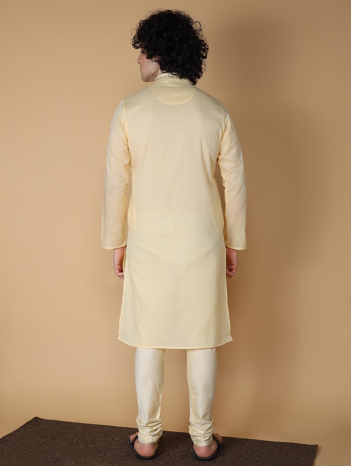cream embroidered kurta pyjama set - 19955397 - Standard Image - 2