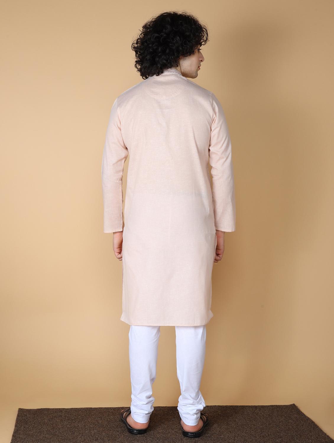 light pink embroidered kurta pyjama set - 19955416 - Standard Image - 2