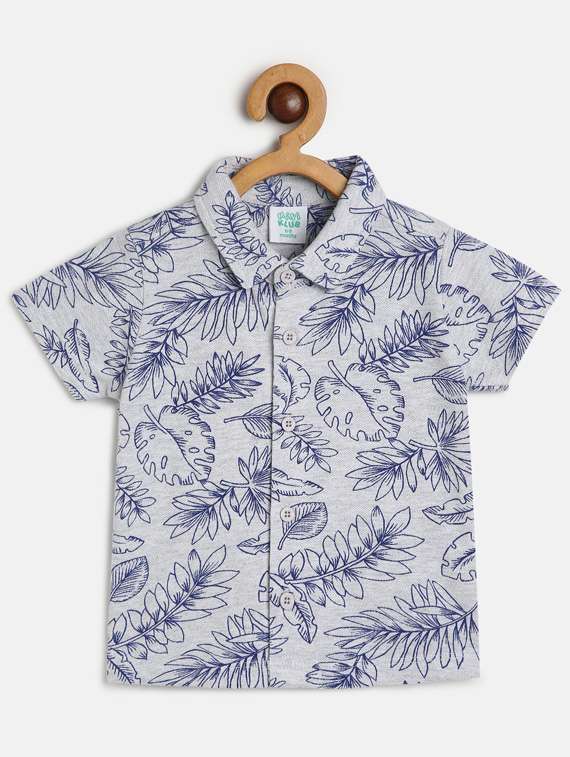 boys shirt collar printed shirt