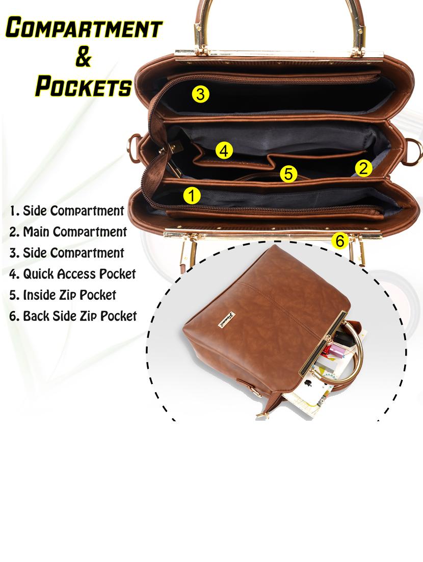 tan solid handbag - 19956582 - Standard Image - 2